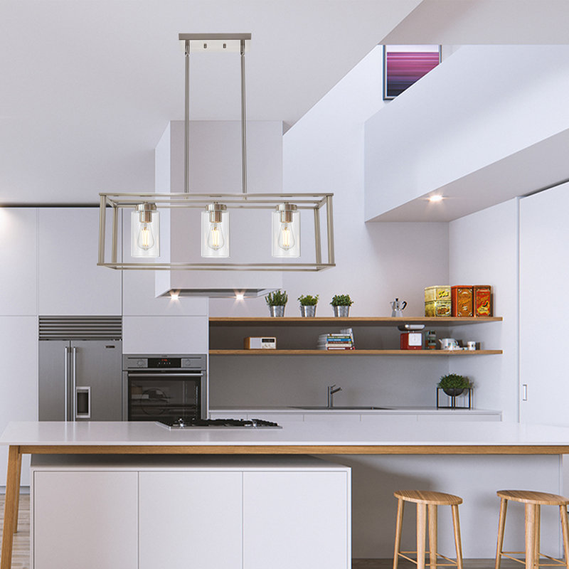 Ebern Designs Daundra 3 Light Kitchen Island Rectangle Pendant